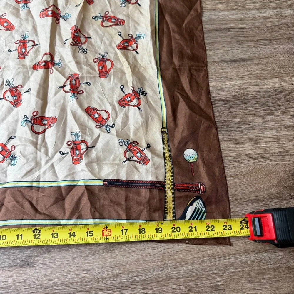 Echo Silk Scarf Golf Clubs Caddy Theme | Brown | 23